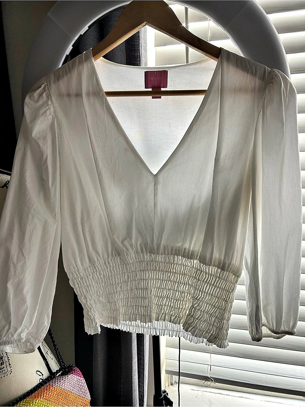 Muse White Long Sleeve Blouse